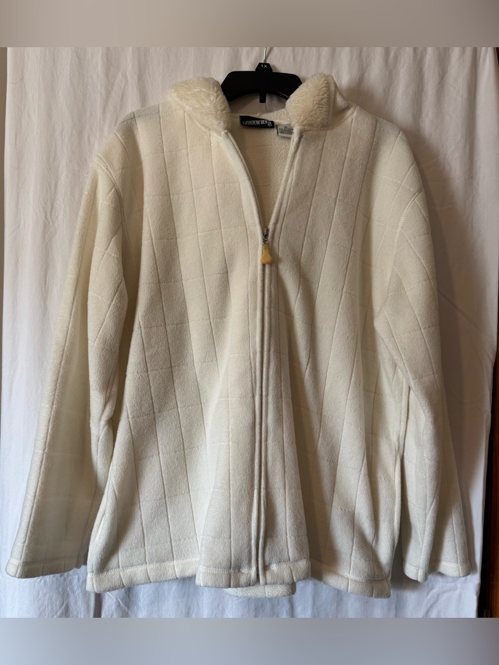 Fashion Bug Cream Fleece Zip-Up Hooded Jacket – XL